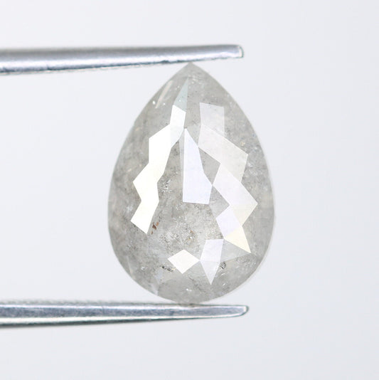 2.66 CT Natural Fancy Salt and Pepper Rustic Pear Shaped Diamond | Unique Loose Stone for Pendant or Earrings| Perfect for Gold Ring Jewelry