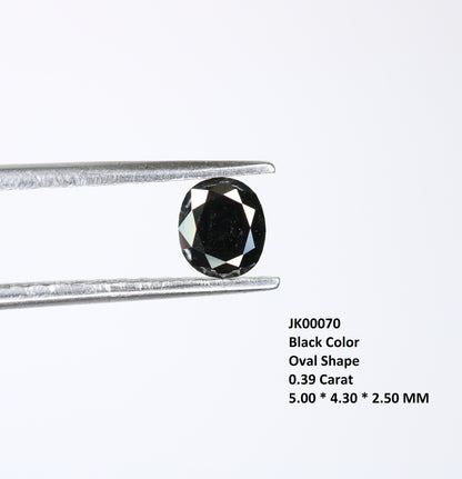 0.39 CT Oval Black Diamond | Loose Stone for Statement Jewelry | Custom Ring, Prong Pendant, or Halo Ring