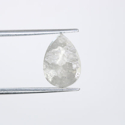 2.66 CT Natural Fancy Salt and Pepper Rustic Pear Shaped Diamond | Unique Loose Stone for Pendant or Earrings| Perfect for Gold Ring Jewelry