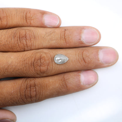2.66 CT Natural Fancy Salt and Pepper Rustic Pear Shaped Diamond | Unique Loose Stone for Pendant or Earrings| Perfect for Gold Ring Jewelry