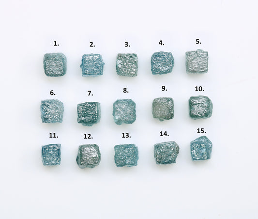Earth Mined Rough Cube Blue Diamond | Natural Uncut Loose Diamond | Fancy Color Gemstone for Custom Jewelry & Engagement Ring | Perfect Gift