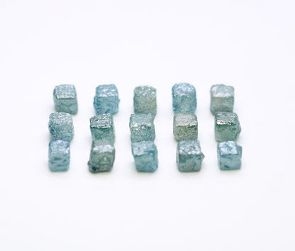 Earth Mined Rough Cube Blue Diamond | Natural Uncut Loose Diamond | Fancy Color Gemstone for Custom Jewelry & Engagement Ring | Perfect Gift