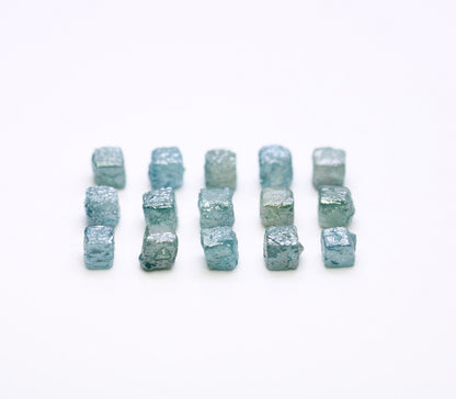 Earth Mined Rough Cube Blue Diamond | Natural Uncut Loose Diamond | Fancy Color Gemstone for Custom Jewelry & Engagement Ring | Perfect Gift