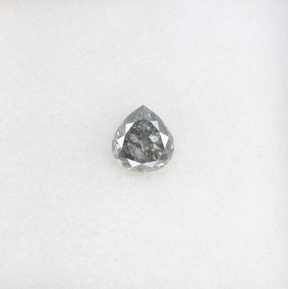 1.61 CT Rustic Pear Salt and Pepper Diamond | Loose Natural Gem for Custom Wedding Ring | Unique Engagement Jewelry for Him or Her
