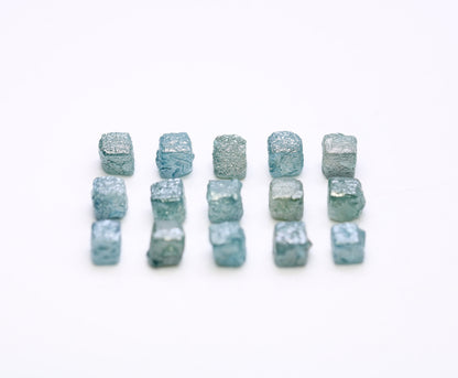 Earth Mined Rough Cube Blue Diamond | Natural Uncut Loose Diamond | Fancy Color Gemstone for Custom Jewelry & Engagement Ring | Perfect Gift