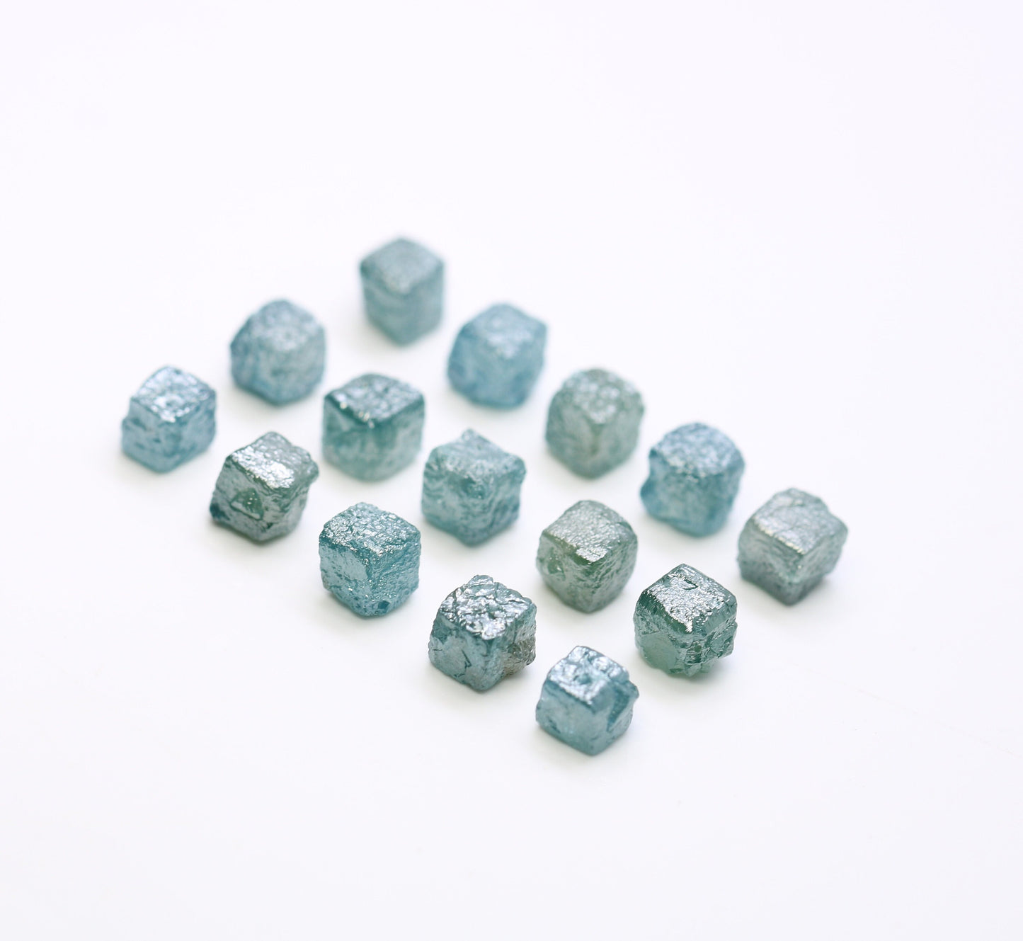 Earth Mined Rough Cube Blue Diamond | Natural Uncut Loose Diamond | Fancy Color Gemstone for Custom Jewelry & Engagement Ring | Perfect Gift