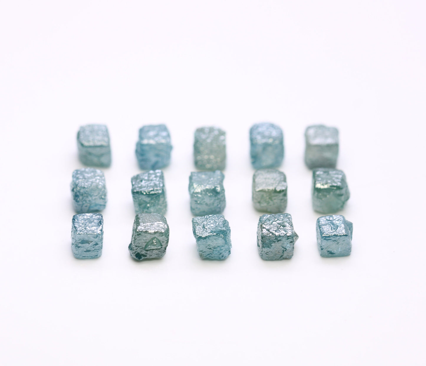 Earth Mined Rough Cube Blue Diamond | Natural Uncut Loose Diamond | Fancy Color Gemstone for Custom Jewelry & Engagement Ring | Perfect Gift