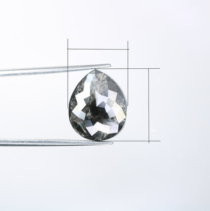 5.15 CT Pear Shape Salt and Pepper Diamond | Rustic Loose Gem for Custom Engagement Ring | Unique Statement Piece for Gold Jewelry