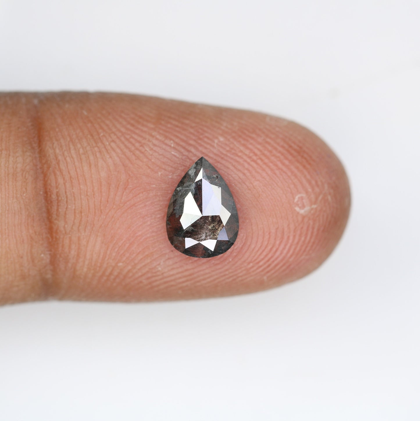 1.08 CT Natural Pear Shape Salt and Pepper Diamond | Loose Polished Gem for Custom Engagement Ring | Unique Opaque Clarity Gold Jewelry