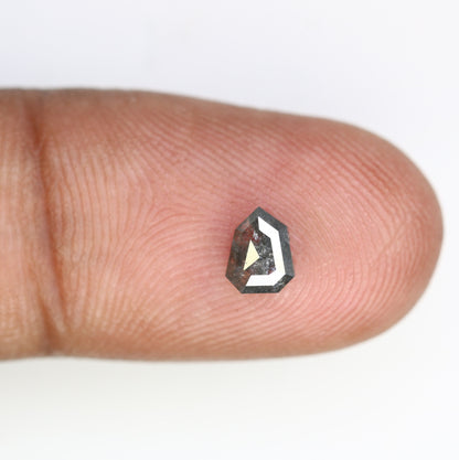 0.52 CT Salt and Pepper Unique Loose Diamond, Shield Cut for Handmade Necklace Pendant, Fancy Diamond Engagement Gold Ring For Women