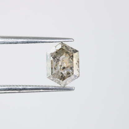0.95 Ct Natural Loose Hexagon - Salt and Pepper Hexagon For Rings - Rings Gifts For Wedding -  Fancy Gift for Her - Handmade Diamond