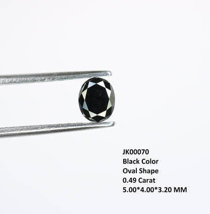 0.49 CT Natural Oval Black Diamond | Engagement Ring Stone | Anniversary Gift | Wedding Gift for Gold Ring