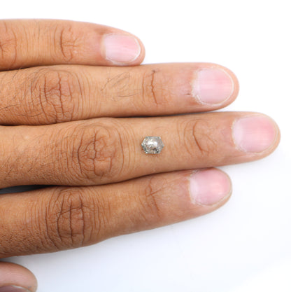 0.95 Ct Natural Loose Hexagon - Salt and Pepper Hexagon For Rings - Rings Gifts For Wedding -  Fancy Gift for Her - Handmade Diamond