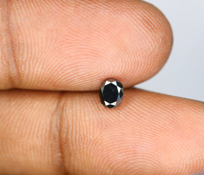0.49 CT Natural Oval Black Diamond | Engagement Ring Stone | Anniversary Gift | Wedding Gift for Gold Ring