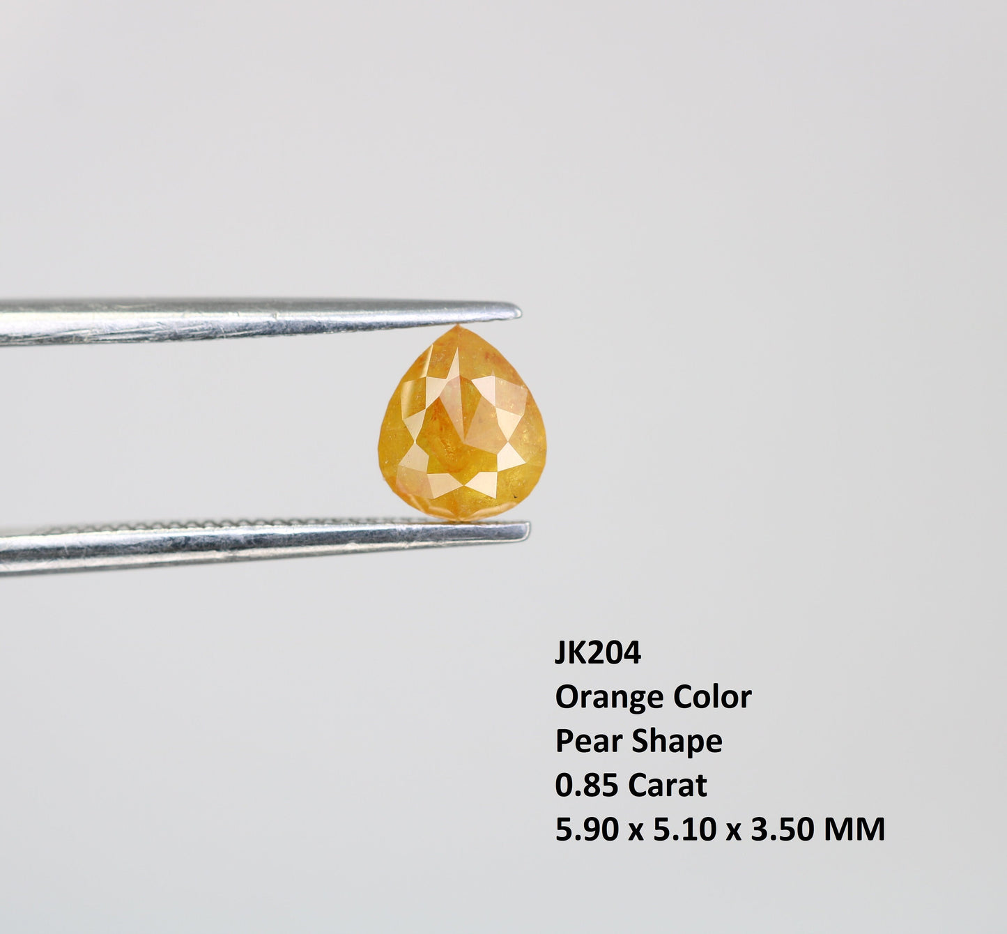 0.85 CT Opaque Pear Cut Orange Diamond | Natural Loose Gem for Custom Proposal Ring | Unique Gold Jewelry for Engagement Set