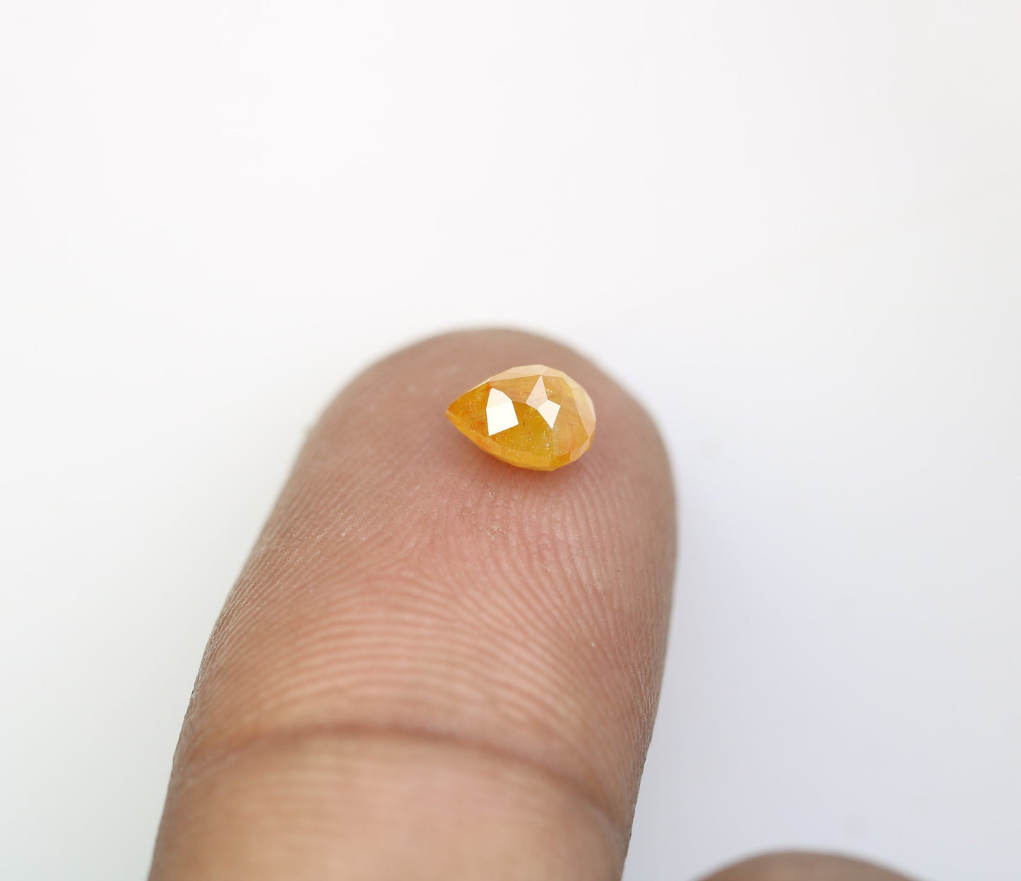 0.85 CT Opaque Pear Cut Orange Diamond | Natural Loose Gem for Custom Proposal Ring | Unique Gold Jewelry for Engagement Set