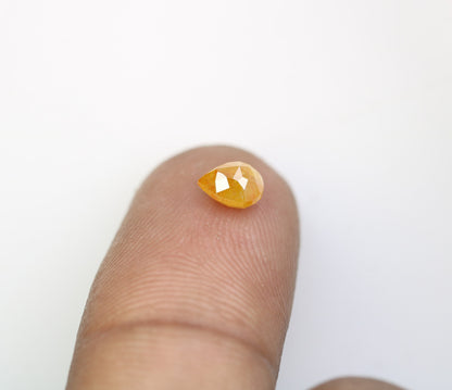0.85 CT Opaque Pear Cut Orange Diamond | Natural Loose Gem for Custom Proposal Ring | Unique Gold Jewelry for Engagement Set