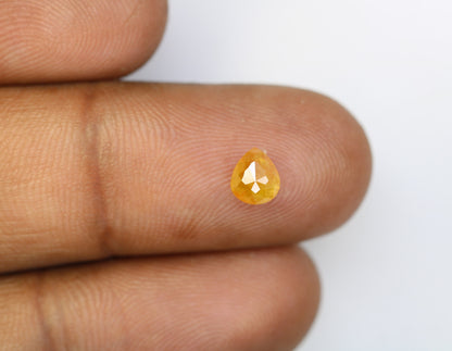 0.85 CT Opaque Pear Cut Orange Diamond | Natural Loose Gem for Custom Proposal Ring | Unique Gold Jewelry for Engagement Set