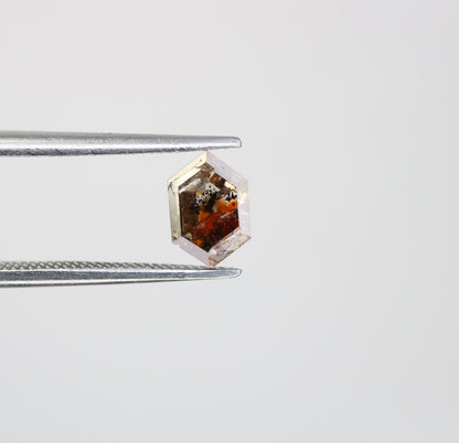 0.92 CT Natural Loose Hexagon - Salt and Pepper Hexagon For Rings - Rings Gifts For Wedding -  Fancy Gift for Her - Handmade Diamond