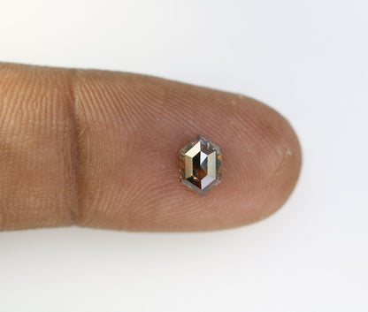 0.92 CT Natural Loose Hexagon - Salt and Pepper Hexagon For Rings - Rings Gifts For Wedding -  Fancy Gift for Her - Handmade Diamond