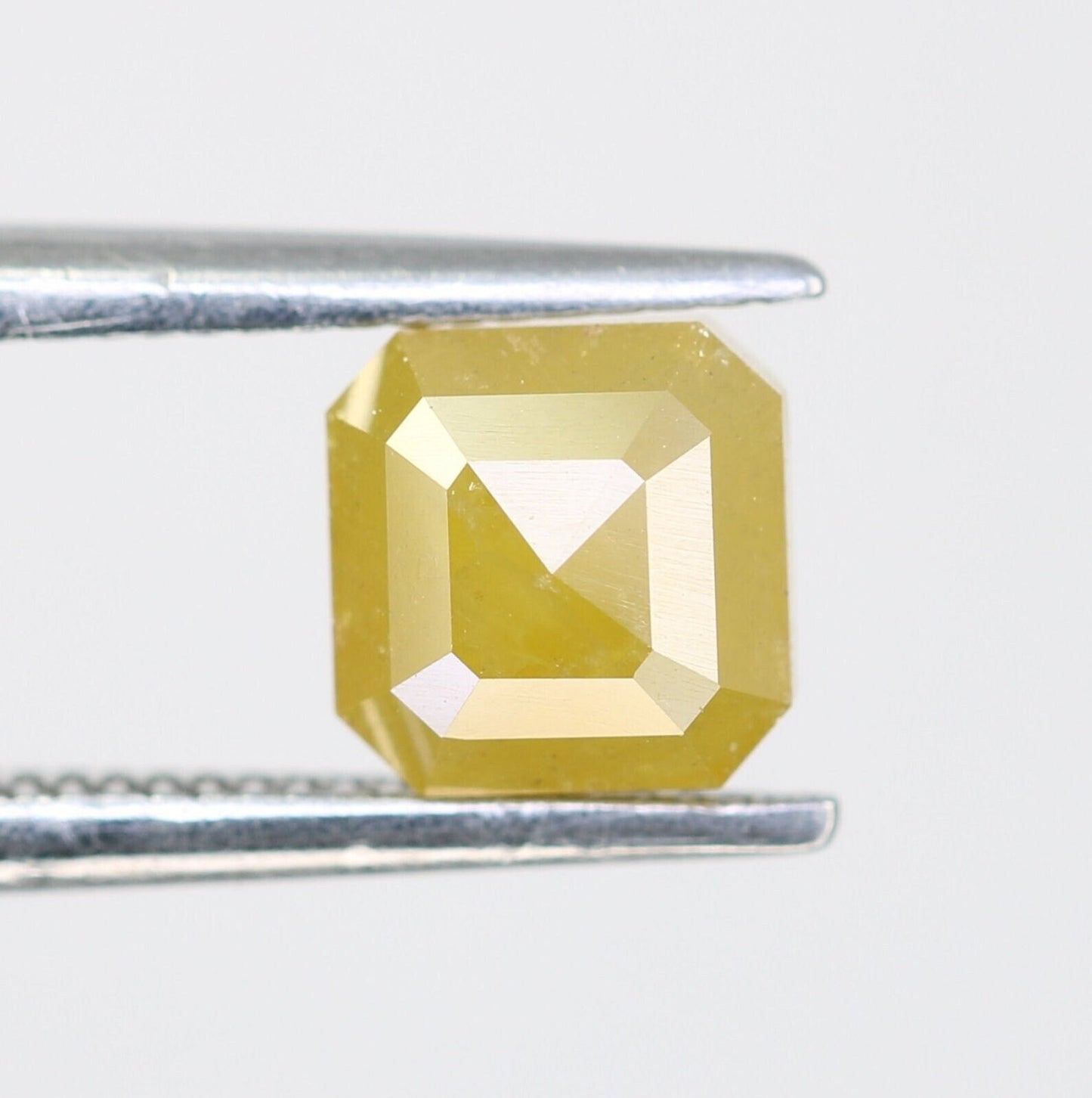 1.18CT Natural Loose Yellow Colour Rustic  Asscher Cut Diamond For Fancy Ring JweleryFor Gold Ring Diamonds
