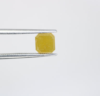 1.18CT Natural Loose Yellow Colour Rustic  Asscher Cut Diamond For Fancy Ring JweleryFor Gold Ring Diamonds