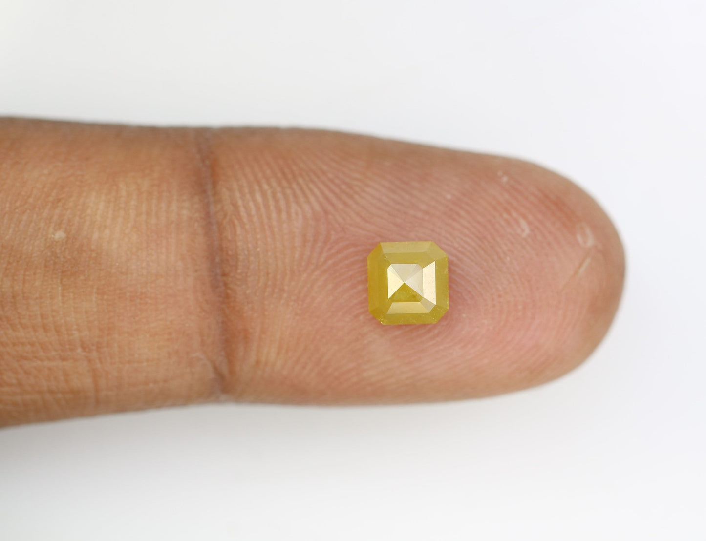 1.18CT Natural Loose Yellow Colour Rustic  Asscher Cut Diamond For Fancy Ring JweleryFor Gold Ring Diamonds