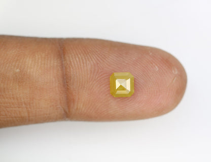 1.18CT Natural Loose Yellow Colour Rustic  Asscher Cut Diamond For Fancy Ring JweleryFor Gold Ring Diamonds