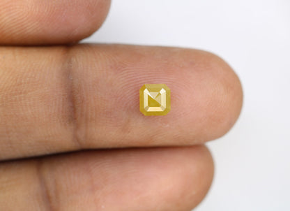 1.18CT Natural Loose Yellow Colour Rustic  Asscher Cut Diamond For Fancy Ring JweleryFor Gold Ring Diamonds