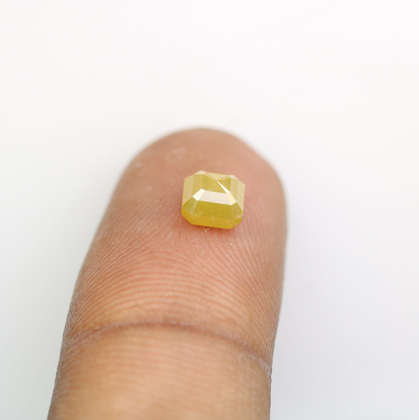 1.18CT Natural Loose Yellow Colour Rustic  Asscher Cut Diamond For Fancy Ring JweleryFor Gold Ring Diamonds