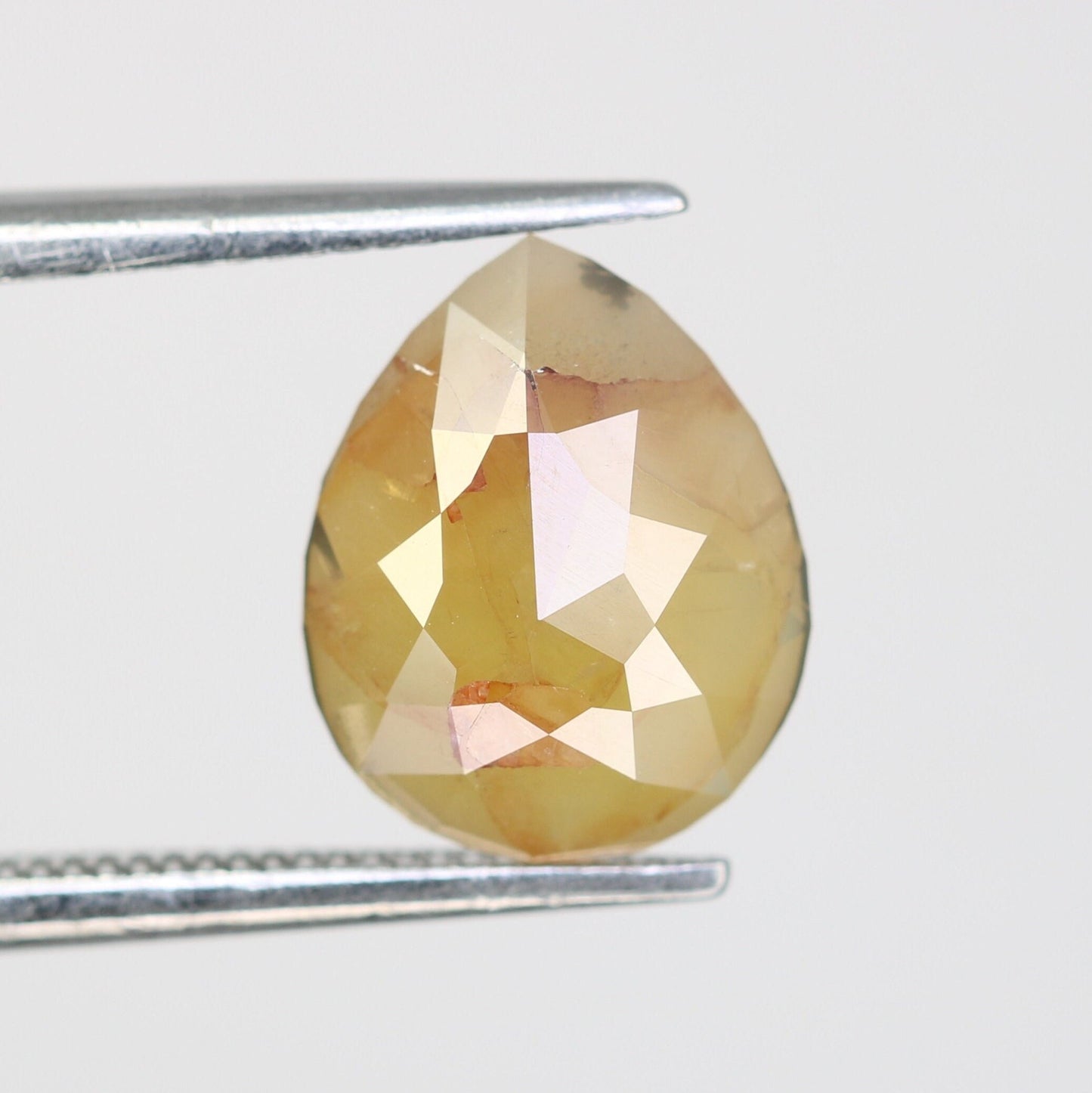 1.60 CT Loose Fancy Peach Pear Cut Diamond | Polished Gem for Custom Wedding Ring | Unique Gold Jewelry for Engagement