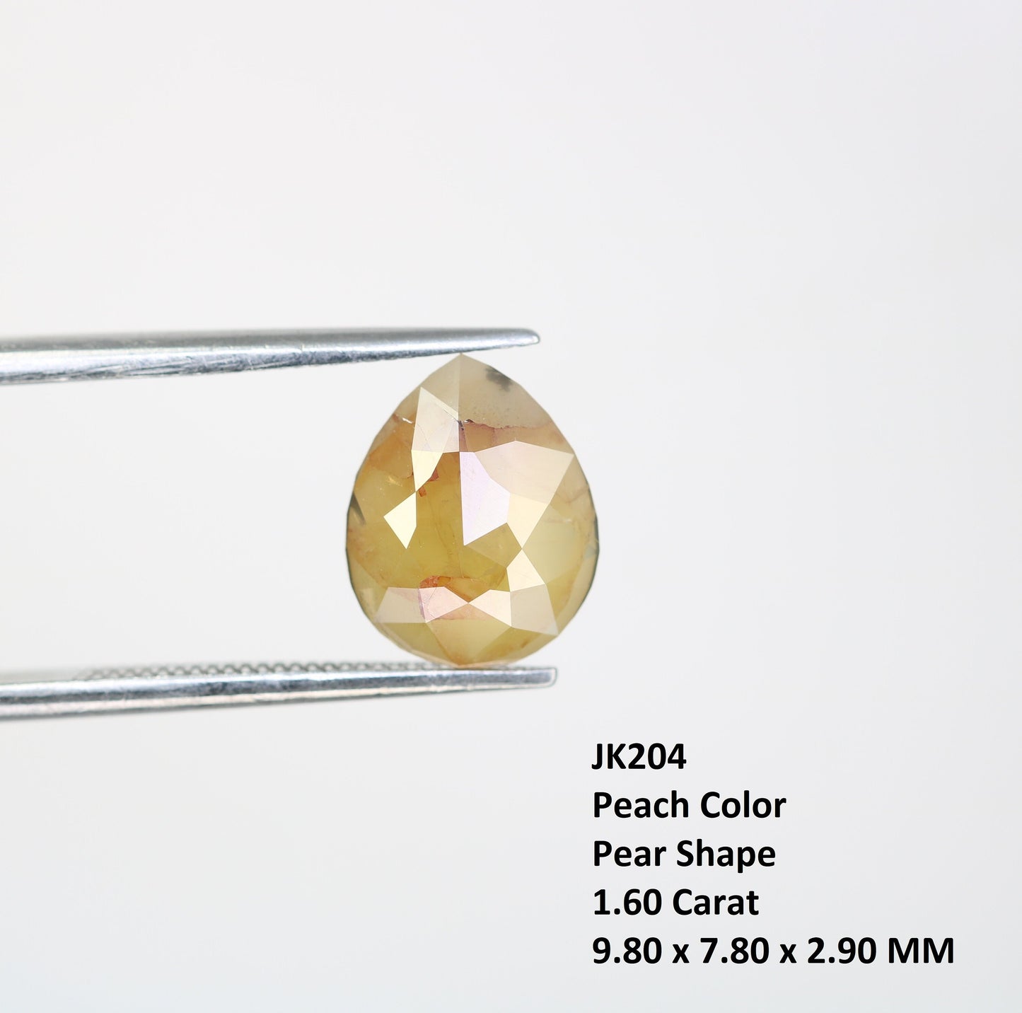 1.60 CT Loose Fancy Peach Pear Cut Diamond | Polished Gem for Custom Wedding Ring | Unique Gold Jewelry for Engagement