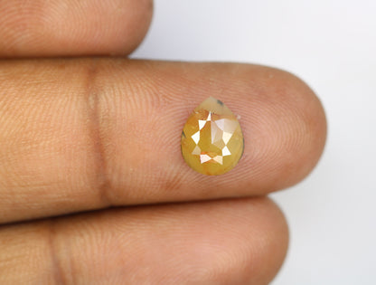 1.60 CT Loose Fancy Peach Pear Cut Diamond | Polished Gem for Custom Wedding Ring | Unique Gold Jewelry for Engagement