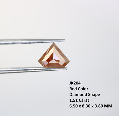 1.51 Carat Popular Red Color Diamond shaped Polished Diamond Fancy Engegament RingFor Gold Ring Diamonds