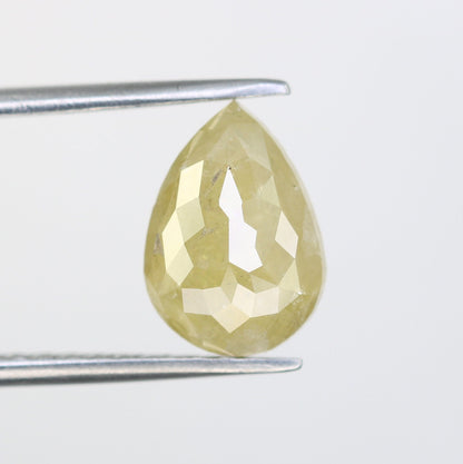 2.66 CT Natural Green Pear Cut Diamond | Loose Polished Rustic Gem for Custom Wedding Jewelry | Unique Accent for Gold Rings
