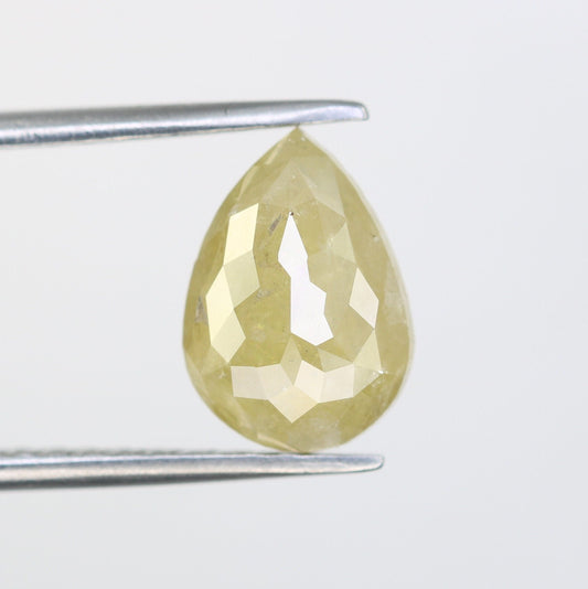2.66 CT Natural Green Pear Cut Diamond | Loose Polished Rustic Gem for Custom Wedding Jewelry | Unique Accent for Gold Rings