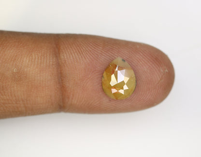 1.60 CT Loose Fancy Peach Pear Cut Diamond | Polished Gem for Custom Wedding Ring | Unique Gold Jewelry for Engagement
