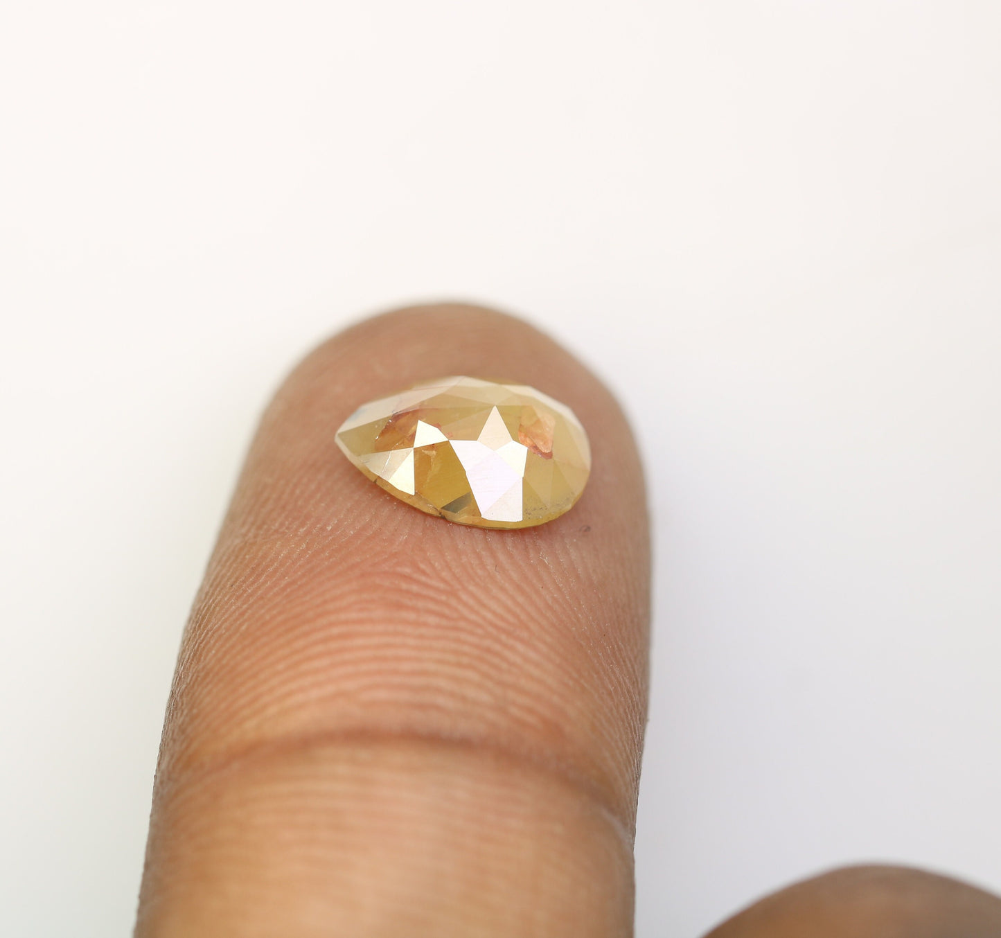 1.60 CT Loose Fancy Peach Pear Cut Diamond | Polished Gem for Custom Wedding Ring | Unique Gold Jewelry for Engagement