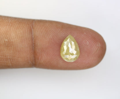 2.66 CT Natural Green Pear Cut Diamond | Loose Polished Rustic Gem for Custom Wedding Jewelry | Unique Accent for Gold Rings