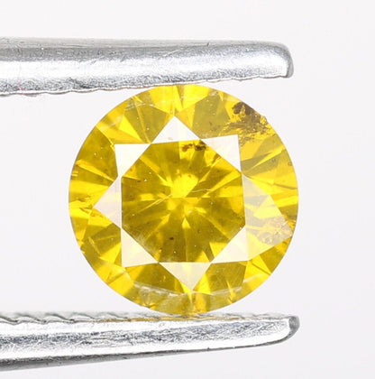 0.31 CT Fancy Yellow Round Brilliant Cut Loose Polished Diamond | Perfect for Rings, Earrings, and Jewelry Making | High-Quality Gemstone