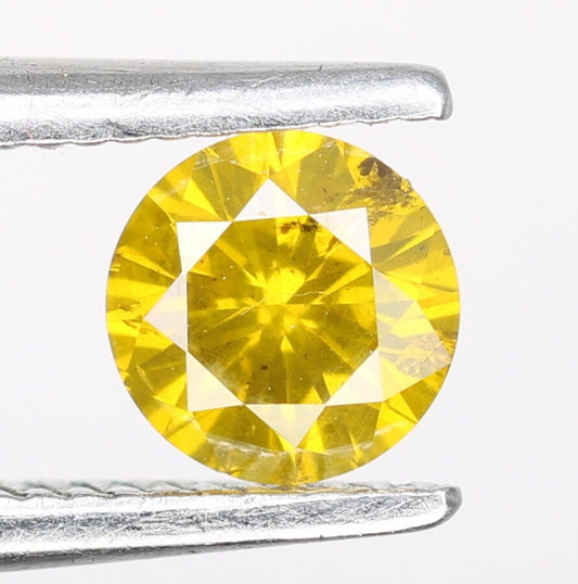 0.31 CT Fancy Yellow Round Brilliant Cut Loose Polished Diamond | Perfect for Rings, Earrings, and Jewelry Making | High-Quality Gemstone