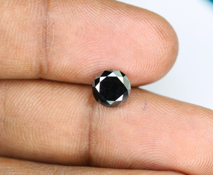 1.67 CT Fancy Black Round Brilliant Cut Diamond | Ideal for Custom Jewelry | Perfect Gift for Girlfriend, Wife, or Anniversary |