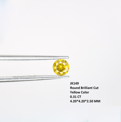 0.31 CT Fancy Yellow Round Brilliant Cut Loose Polished Diamond | Perfect for Rings, Earrings, and Jewelry Making | High-Quality Gemstone