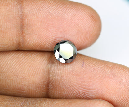 1.67 CT Fancy Black Round Brilliant Cut Diamond | Ideal for Custom Jewelry | Perfect Gift for Girlfriend, Wife, or Anniversary |