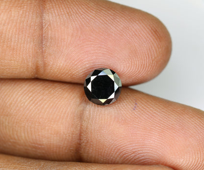1.67 CT Fancy Black Round Brilliant Cut Diamond | Ideal for Custom Jewelry | Perfect Gift for Girlfriend, Wife, or Anniversary |