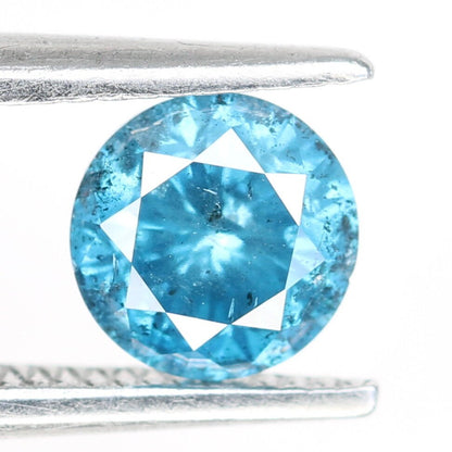0.63 CT Fancy Blue Round Brilliant Cut Polished Diamond | Ideal for Designer Engagement Jewelry, Gold Rings | High-Quality Loose Gemstone