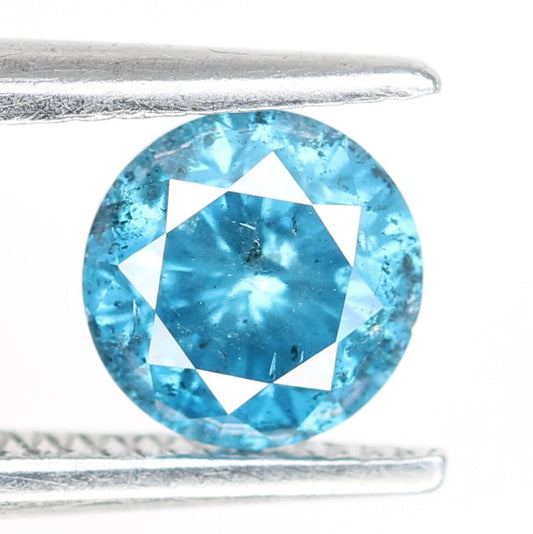 0.63 CT Fancy Blue Round Brilliant Cut Polished Diamond | Ideal for Designer Engagement Jewelry, Gold Rings | High-Quality Loose Gemstone