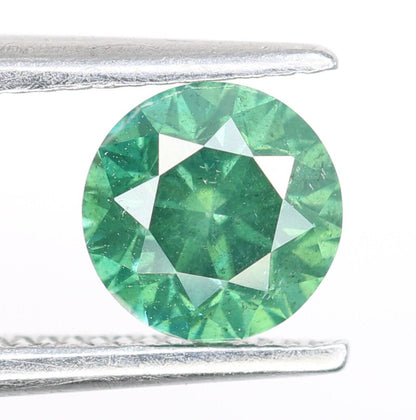 0.65 CT Fancy Green Round Brilliant Cut Loose Diamond | Polished Gemstone for Wedding Rings and Gold Jewelry | High-Quality Custom Design