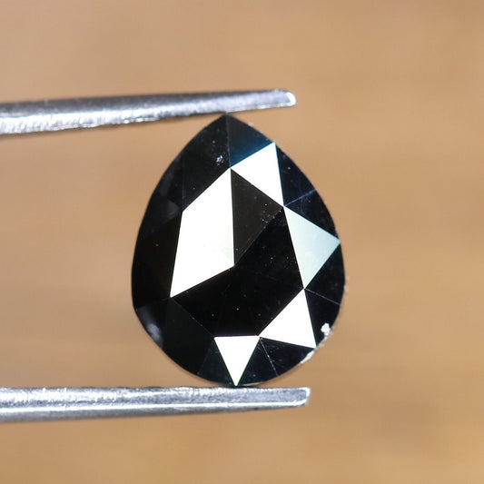 1.82 CT Fancy Black Pear Shape Diamond Polished Loose Gem for Custom Wedding Jewelry |Unique Ring, Necklace, and Earring for Gold Collection