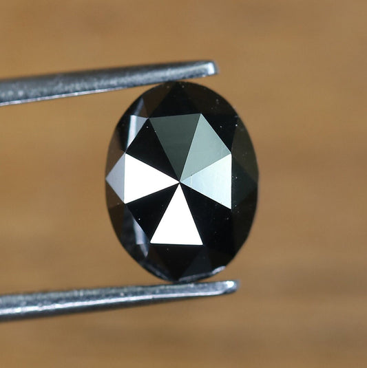 1.46 CT Oval Black Galaxy Diamond | Natural Loose Gemstone for Promise Ring, Gift for Her, Jewelry Making